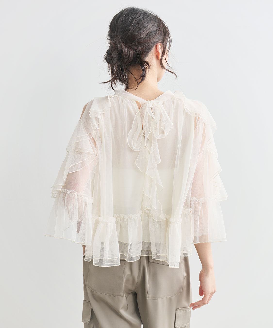 COCO DEAL「チュールギャザーブラウス」|シャツ・ブラウス|