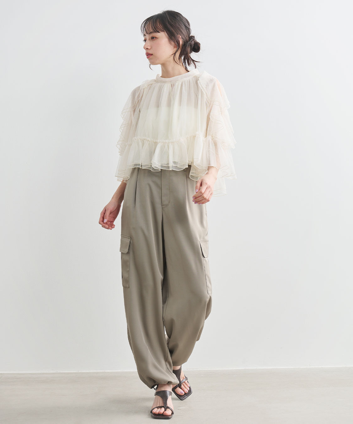 COCO DEAL「チュールギャザーブラウス」|シャツ・ブラウス|