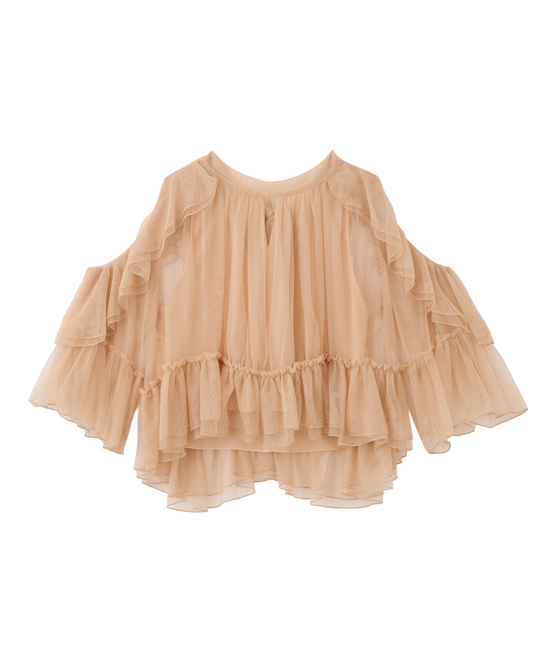 COCO DEAL「チュールギャザーブラウス」|シャツ・ブラウス|