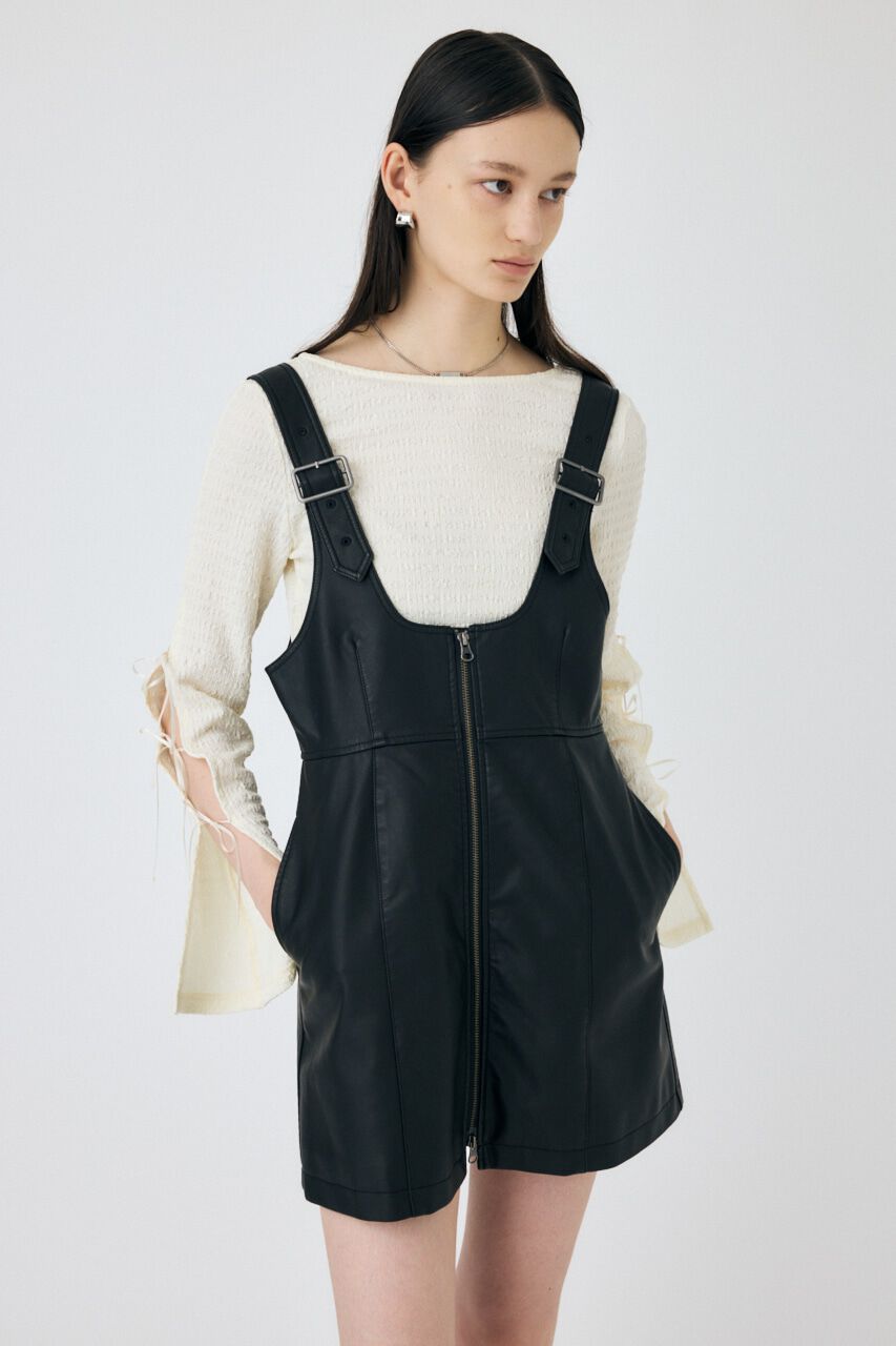 MOUSSY「FRONT ZIP ジャンパースカート」|ワンピース|
