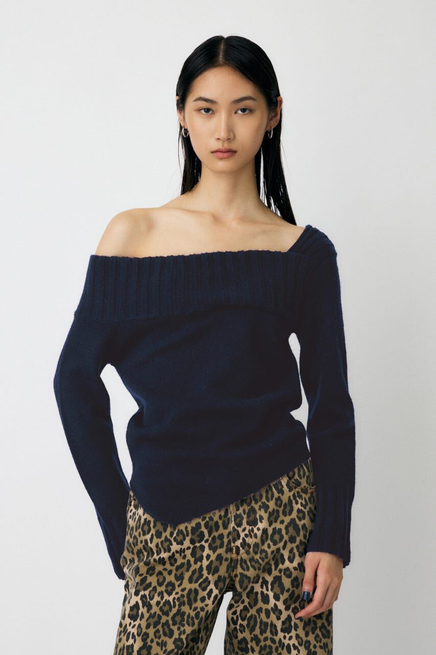 MOUSSY「ASYMMETRY トップス」|ニット・セーター|NVY