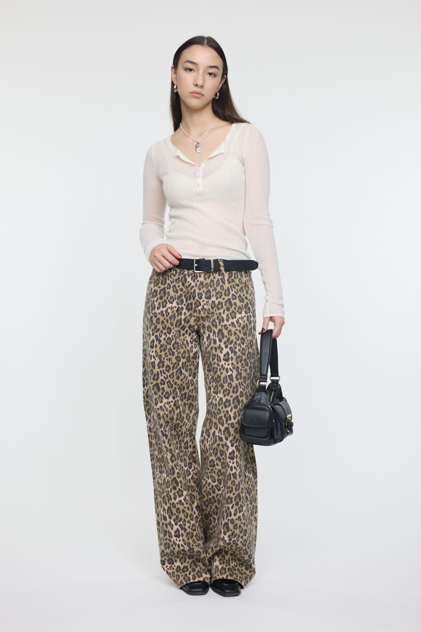 MOUSSY「SHEER HENRY NECK ニットトップス」|ニット・セーター|