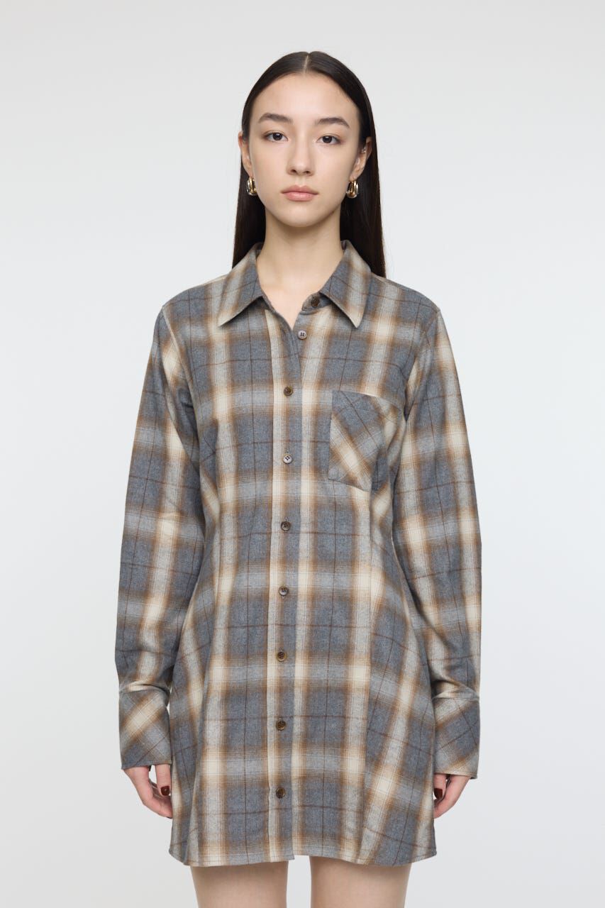 MOUSSY「CHECK SHIRT ドレス」|ワンピース|