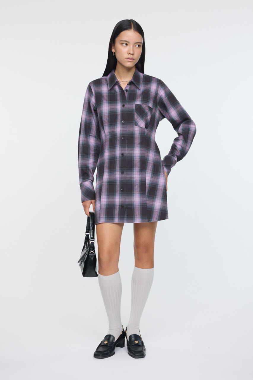 MOUSSY「CHECK SHIRT ドレス」|ワンピース|PNK