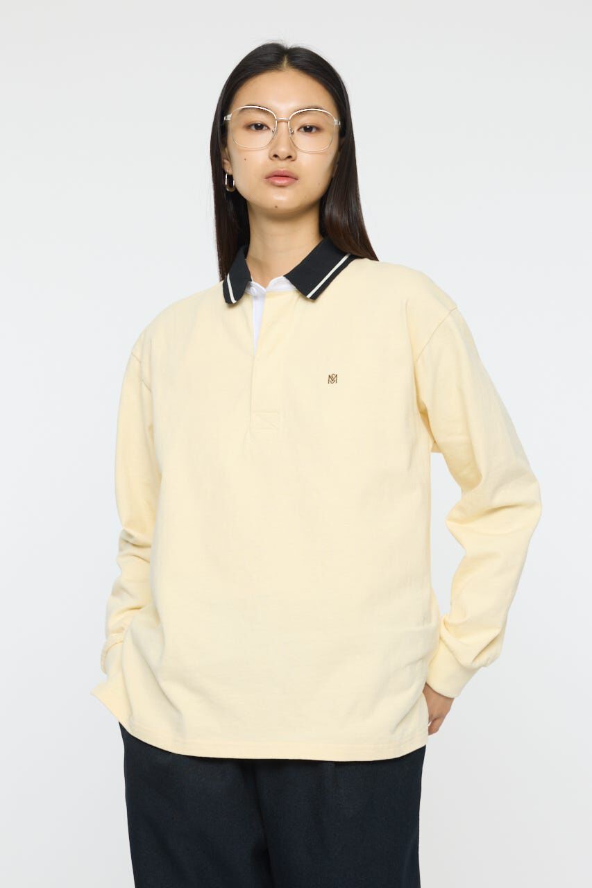 MOUSSY「OVER POLO L/S シャツ」|Tシャツ・カットソー|L/YEL1