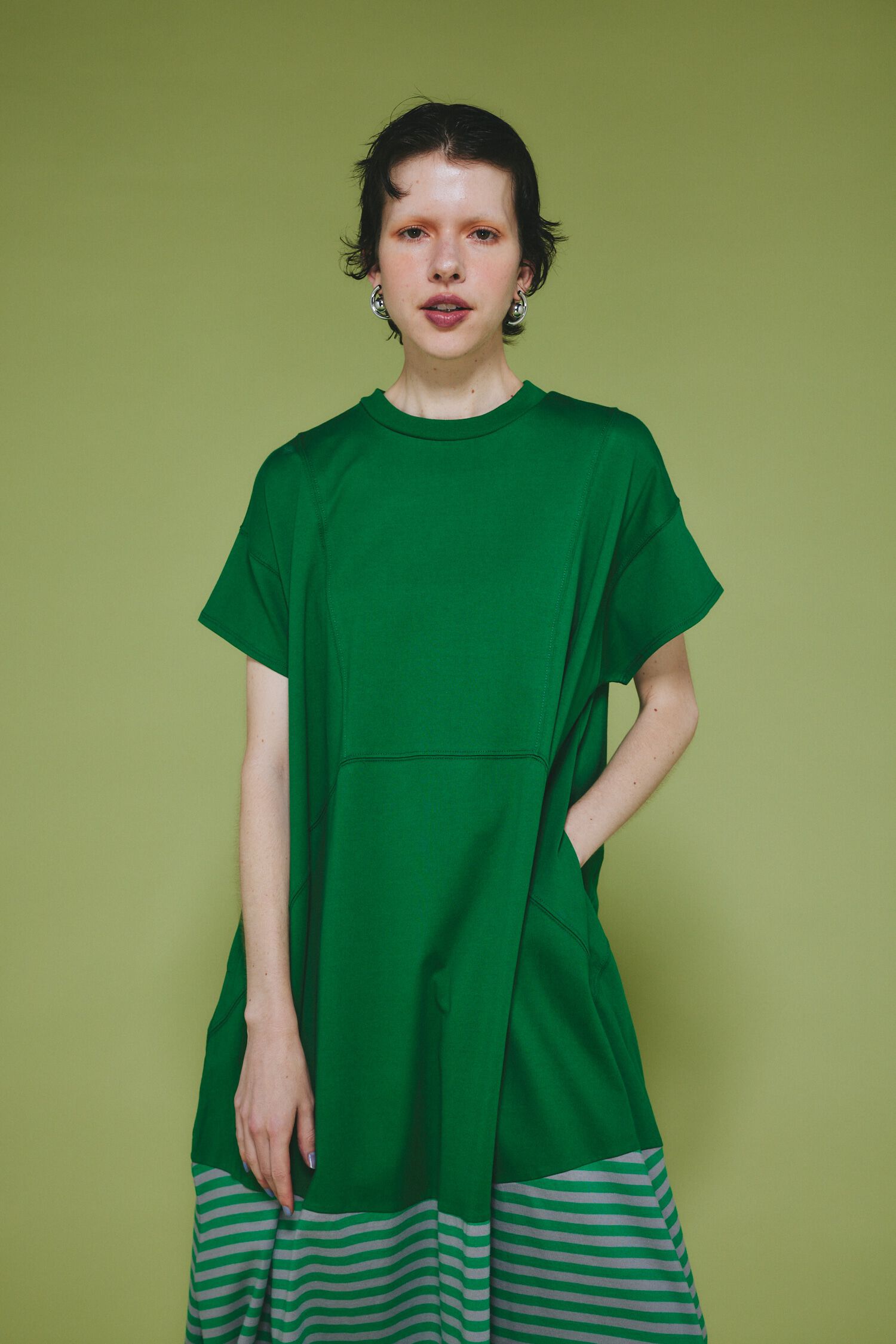 HeRIN.CYE「Border hem one piece」|ワンピース|