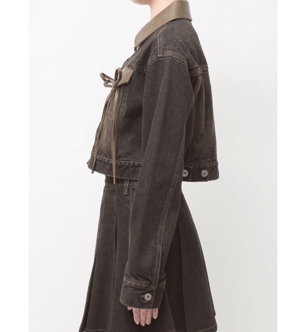 CALNAMUR「フェイクレザースウィッチングデニムジャケット」|その他|