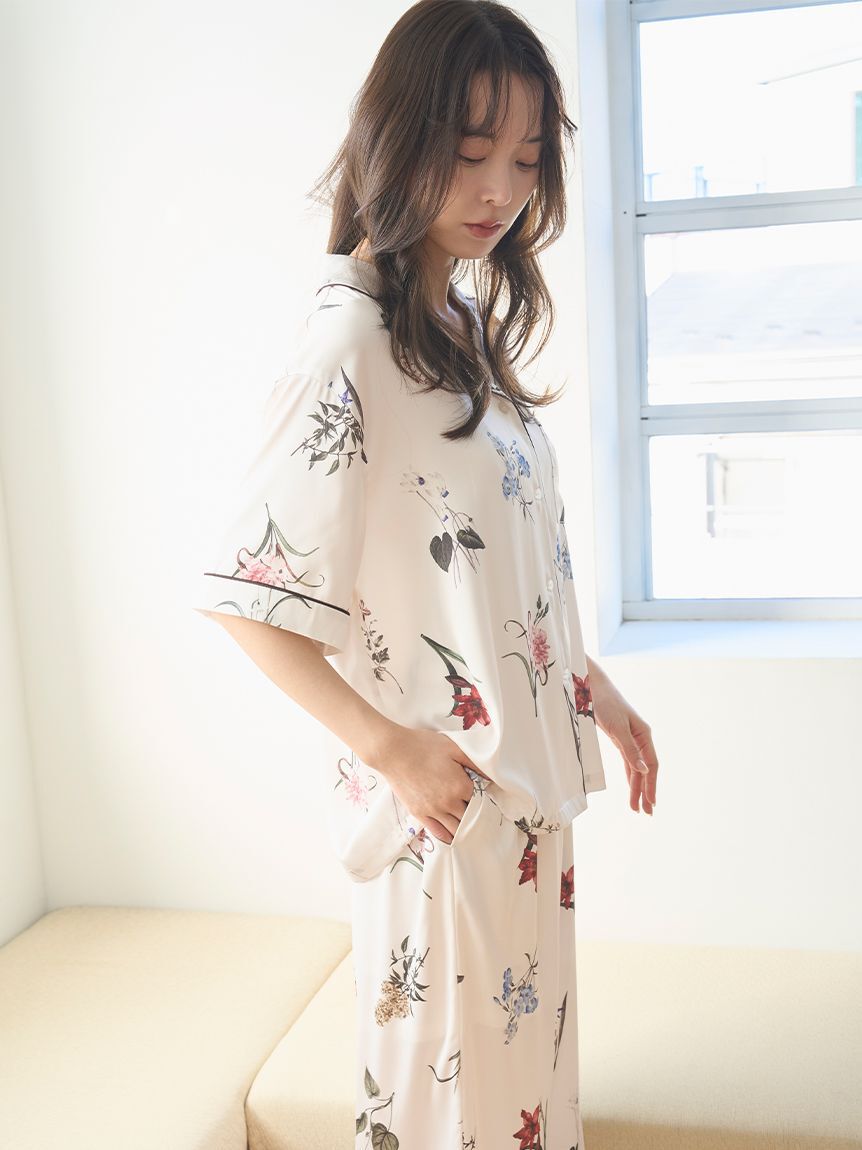 SNIDEL HOME「【UVカット】サテンプリントロングパンツ」|ルームウェア|