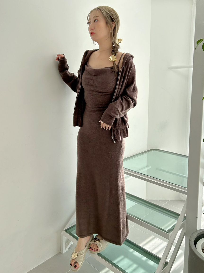 SNIDEL HOME「【接触冷感】【UVカット】ニットキャミワンピース」|ルームウェア|