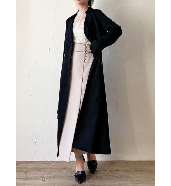 RESEXXY「レイヤードフレアトレンチコート」|トレンチコート|ブラック