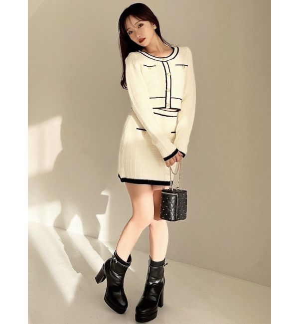 RESEXXY「ツイードニットバイカラースカート【セットアップ着用可能】」|スカート|