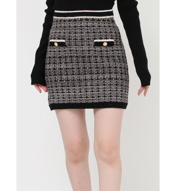 RESEXXY「ツイードニットバイカラースカート【セットアップ着用可能】」|スカート|