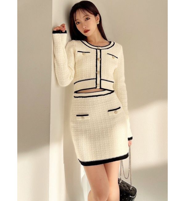 RESEXXY「ツイードニットバイカラースカート【セットアップ着用可能】」|スカート|