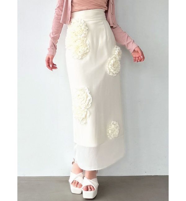 RESEXXY「シアーレイヤードモチーフスカート」|スカート|アイボリー