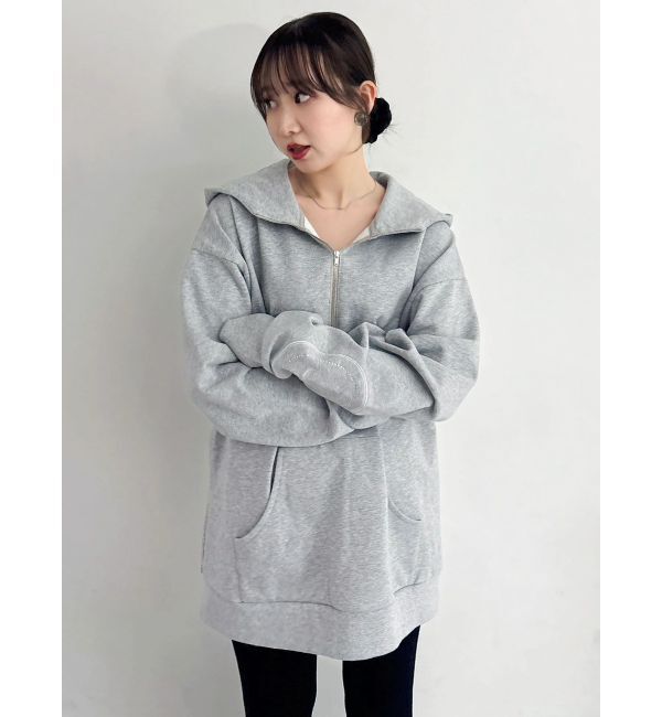 dazzlin「【吉田朱里】ストーンアートハーフジップフーディ」|パーカー|