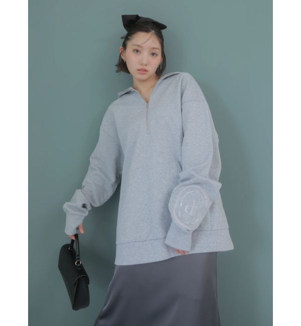 dazzlin「【吉田朱里】ストーンアートハーフジップフーディ」|パーカー|