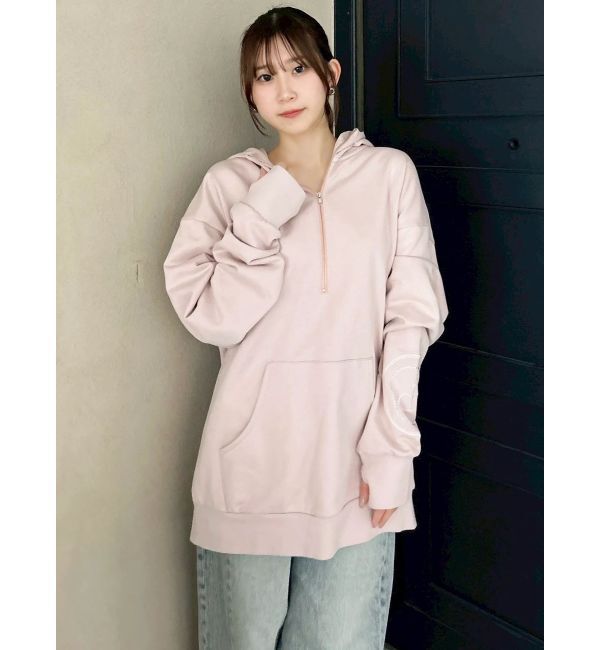 dazzlin「【吉田朱里】ストーンアートハーフジップフーディ」|パーカー|