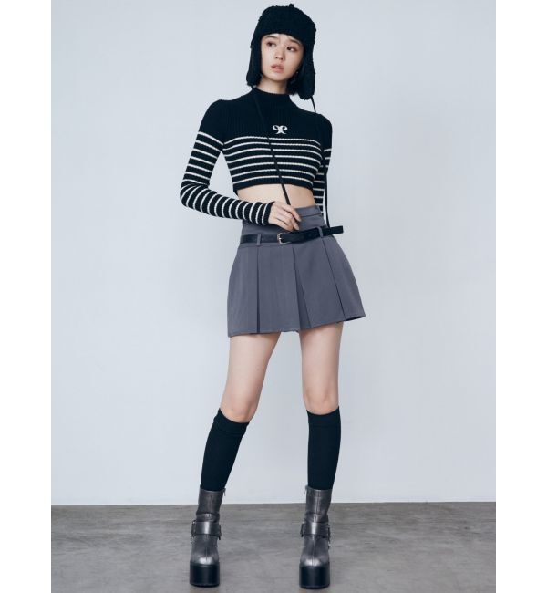 EMODA「ハイネッククロップロゴニット」|ニット・セーター|