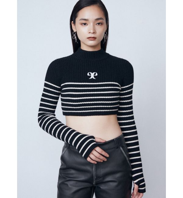 EMODA「ハイネッククロップロゴニット」|ニット・セーター|