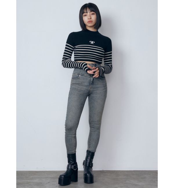 EMODA「ハイネッククロップロゴニット」|ニット・セーター|