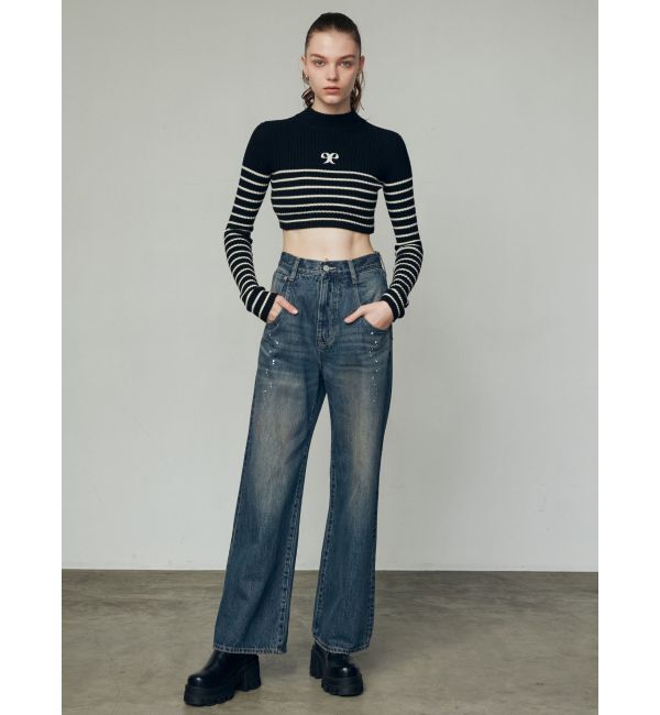 EMODA「ハイネッククロップロゴニット」|ニット・セーター|