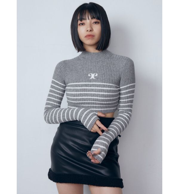 EMODA「ハイネッククロップロゴニット」|ニット・セーター|