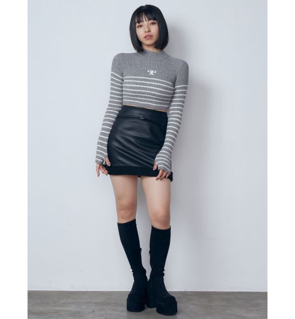 EMODA「ハイネッククロップロゴニット」|ニット・セーター|