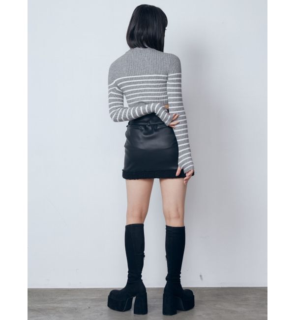 EMODA「ハイネッククロップロゴニット」|ニット・セーター|