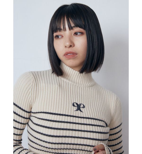 EMODA「ハイネッククロップロゴニット」|ニット・セーター|