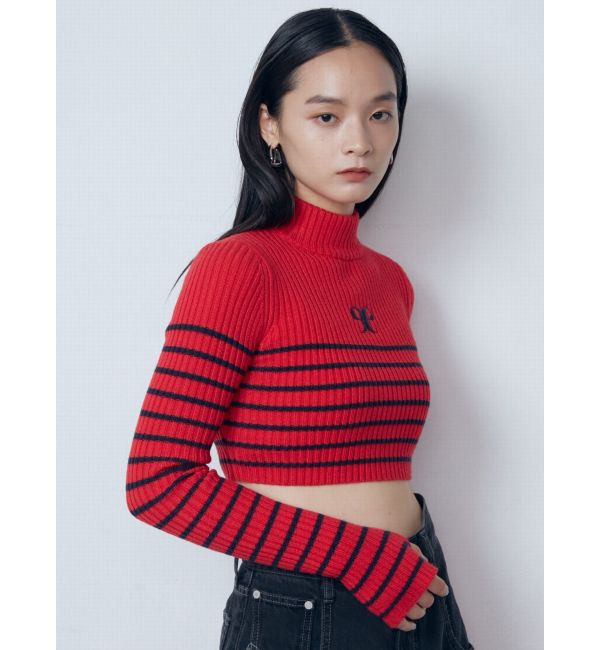 EMODA「ハイネッククロップロゴニット」|ニット・セーター|