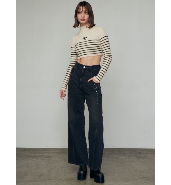 EMODA「ハイネッククロップロゴニット」|ニット・セーター|