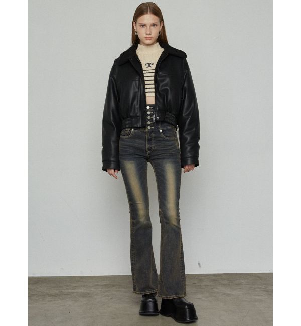 EMODA「ハイネッククロップロゴニット」|ニット・セーター|