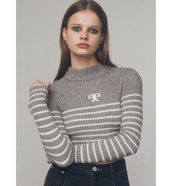 EMODA「ハイネッククロップロゴニット」|ニット・セーター|