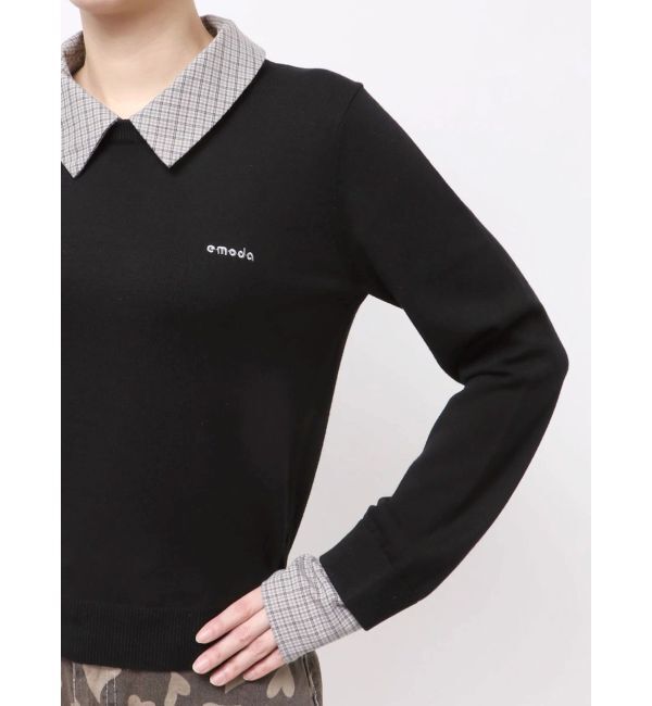 EMODA「レイヤードシャツニット」|ニット・セーター|