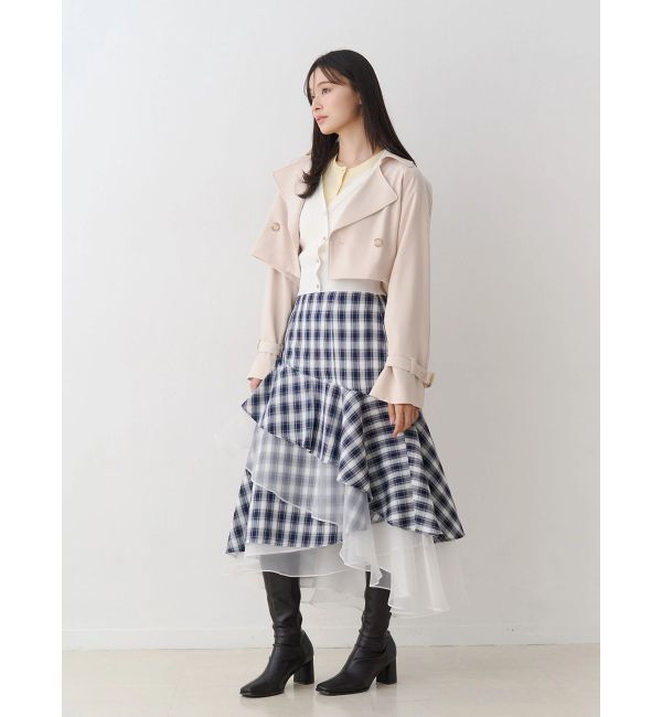 MERCURYDUO「異素材使いティアードスカート」|スカート|