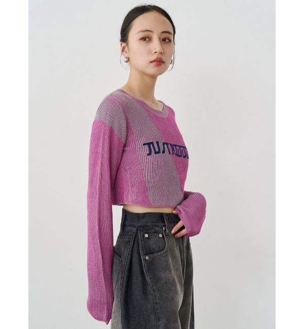 MURUA「ロゴアップリケランダムニット」|ニット・セーター|
