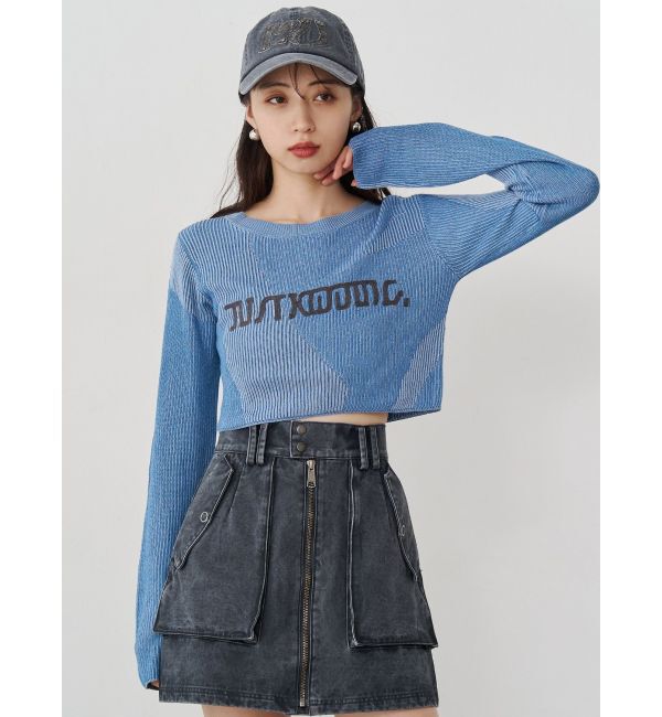 MURUA「ロゴアップリケランダムニット」|ニット・セーター|