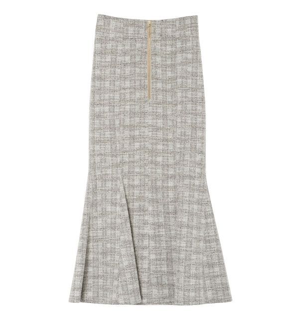 LAGUNAMOON「カットツイードフロントZIPスカート」|スカート|アイボリー