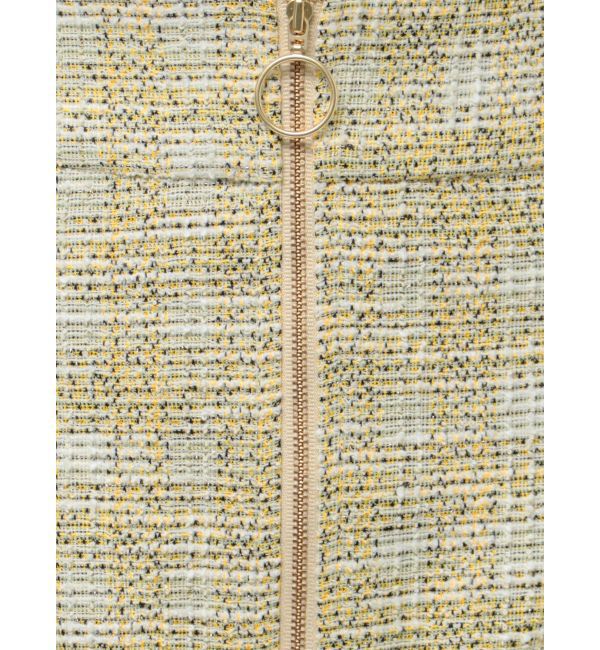 LAGUNAMOON「カットツイードフロントZIPスカート」|スカート|