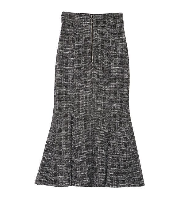 LAGUNAMOON「カットツイードフロントZIPスカート」|スカート|