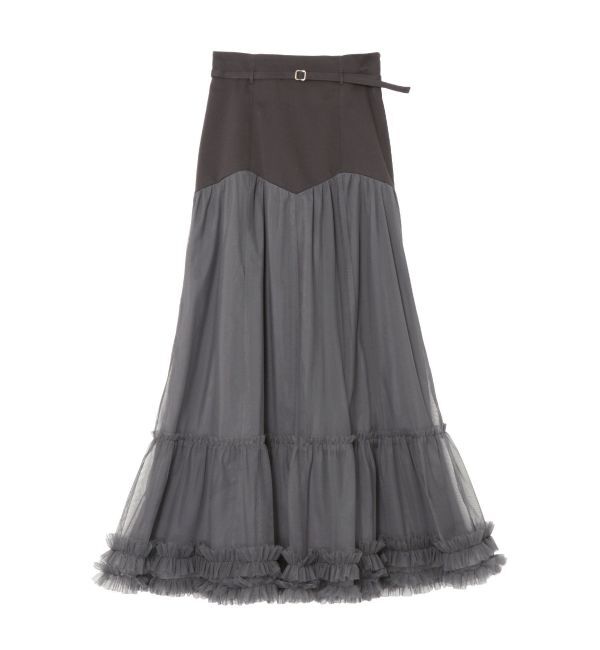 LAGUNAMOON「チュールドッキングフレアスカート」|スカート|