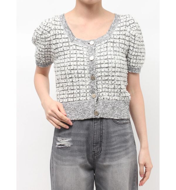 LAGUNAMOON「ツイードニットカーディガン」|カーディガン|