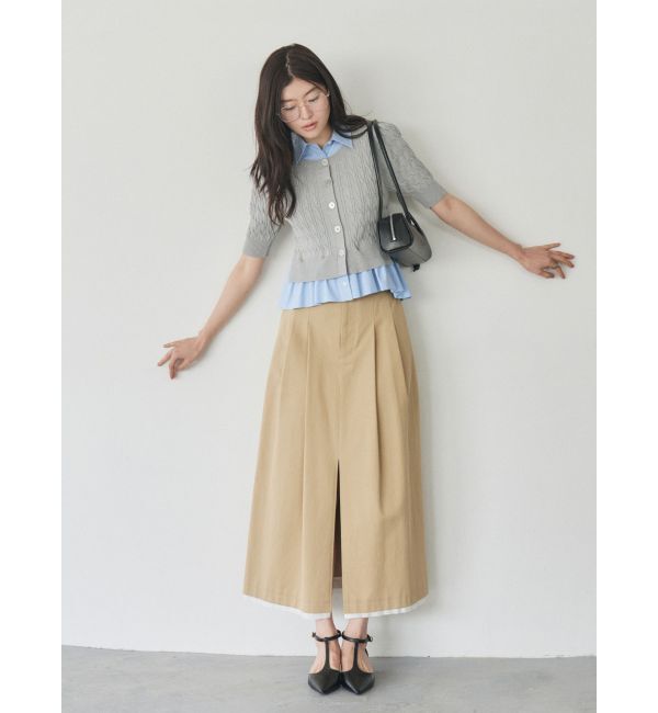 LAGUNAMOON「デタッチャブルペプラムニットカーディガン」|カーディガン|