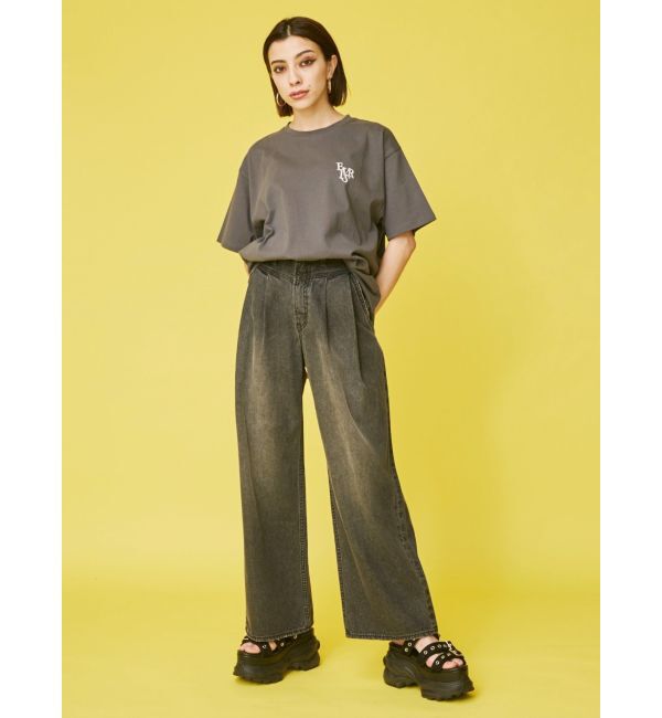 EVRIS「ウエストタックボリュームデニムパンツ」|デニム|