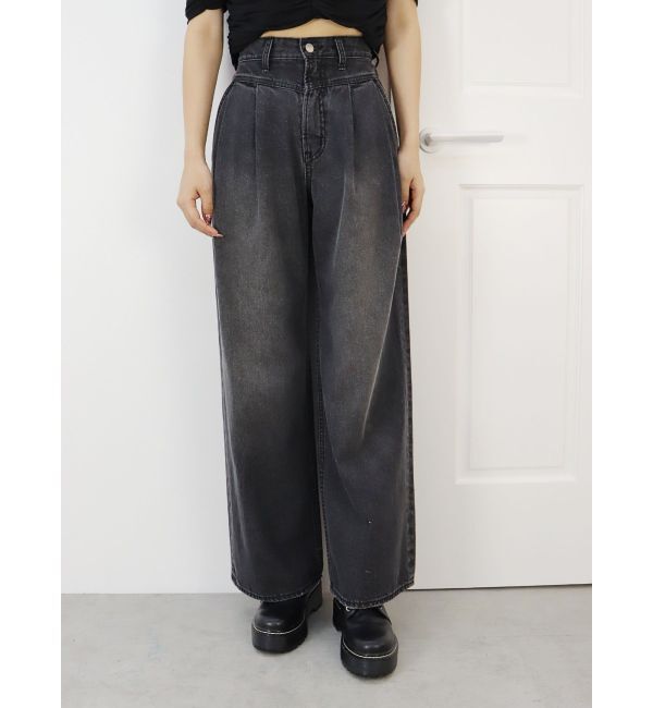 EVRIS「ウエストタックボリュームデニムパンツ」|デニム|