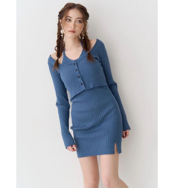 EVRIS「レイヤードホルターネックミニワンピース」|ワンピース|