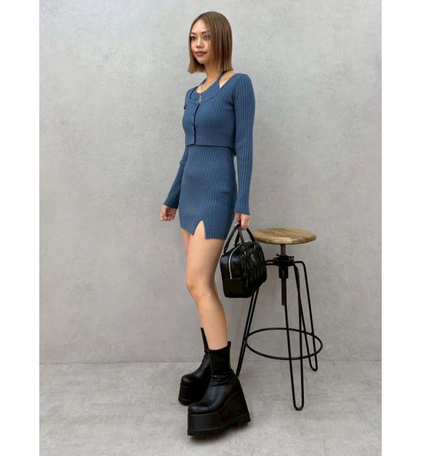 EVRIS「レイヤードホルターネックミニワンピース」|ワンピース|