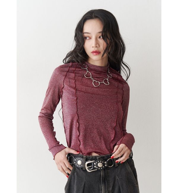 jouetie「ラメハイネックトップス」|Tシャツ・カットソー|