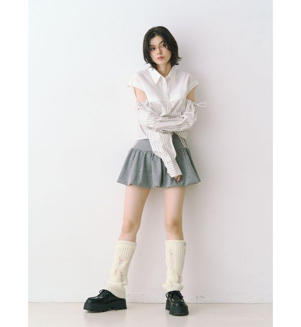 jouetie「カットアウトバイカラークロップドシャツ」|シャツ・ブラウス|