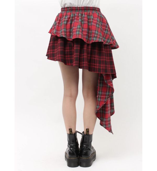 jouetie「アシメヘムチェックフリルスカート」|スカート|